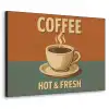 Koffie - Kop - Vintage - Quote Textielframe zwart klein -3d