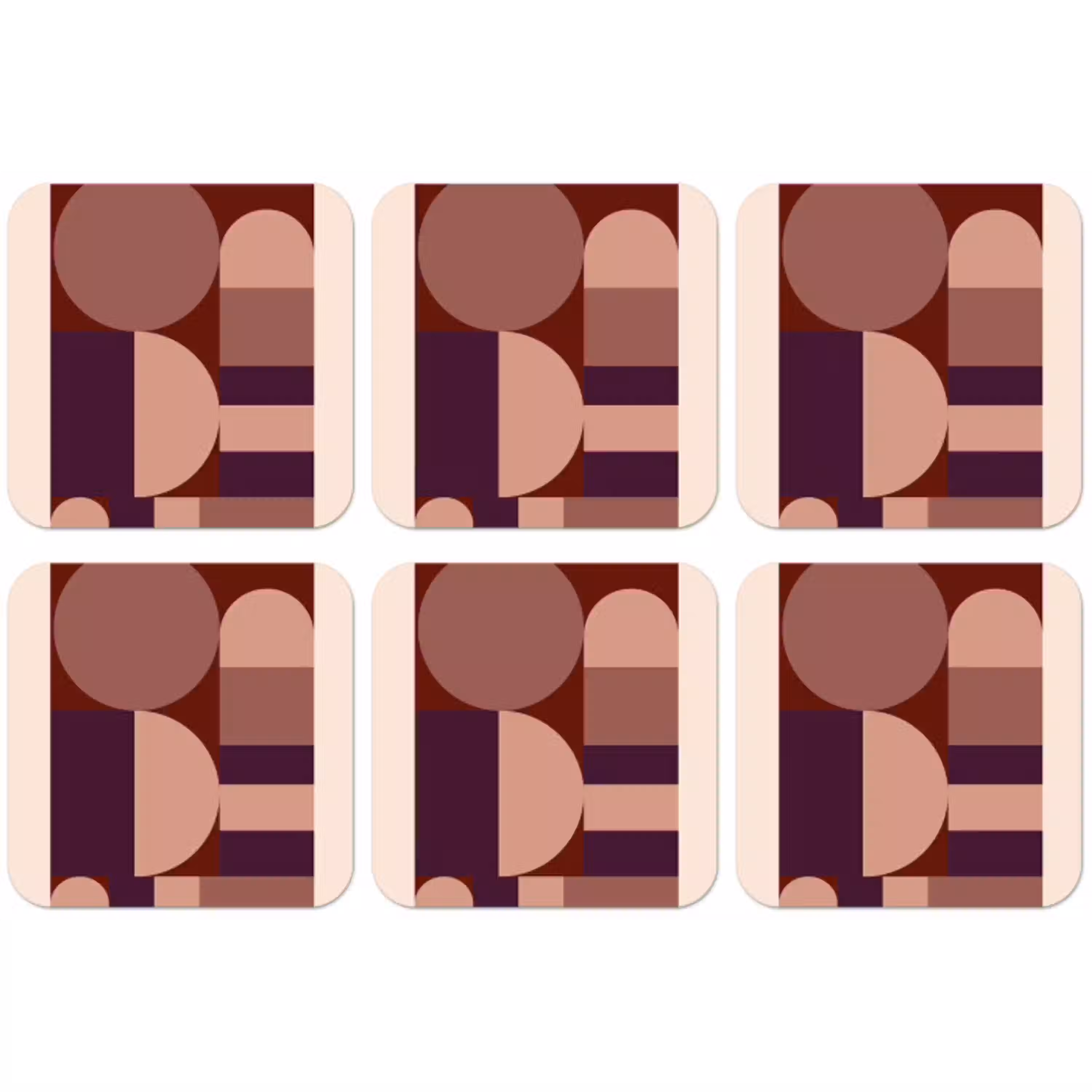 Geometrisch - Cirkels - Rood onderzetter kurk middel -zkaufland3dotto