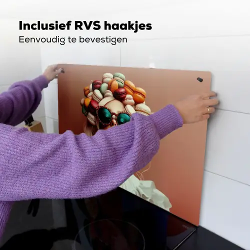 Vrouw - Macarons - Bril Inductie beschemer met haakjes klein -ky-ophangen-nl