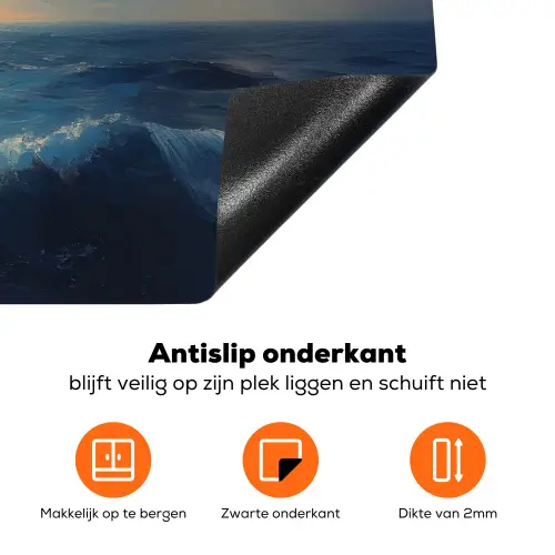 Meeuwen - Zee - Wolken -Blauw Inductie beschermer vinyl 3mm klein -zzzzzzz-td-onderkant