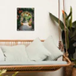Doorkijk - Bloemen - Natuur - Bloementuin tuinposter los doek klein -sfeer7