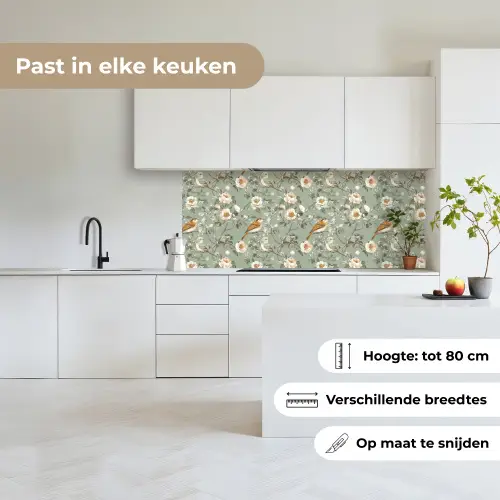 Roze - Vogels - Kleurrijk keuken achterwand 2 middel 871 -sfeer4_NL