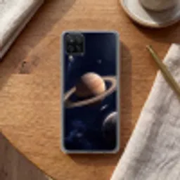 Planeten - Saturnus - Ruimte Telefoonhoesje Samsung Galaxy A12 klein -sfeer1