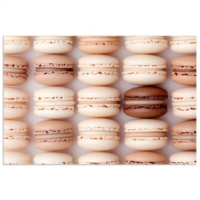 Macarons - Beige - Bruin poster papier klein -3d