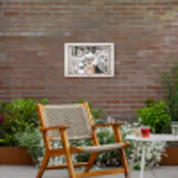 Doorkijk - Hert - Sneeuw - Winter - Bos - Dieren - Natuur Tuinposter op houten frame 2 cm dik klein -sfeer3