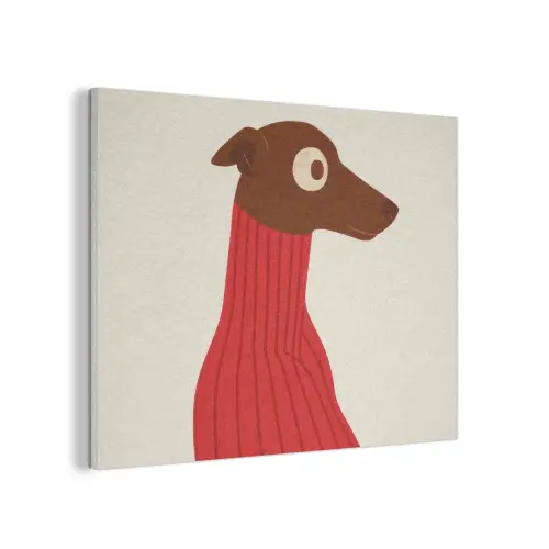 Silhouet - Hond - Trui - Rood PET vilt klein -3d
