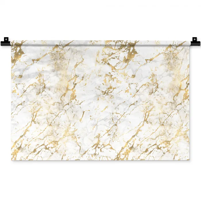 Goudspatten - Wit - Marmer Wandkleed katoen klein 269 -zz3d