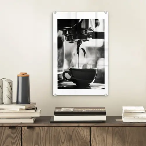 Coffee - Espresso - Koffiemachine - Kop plexiglas 5mm klein -sfeer1