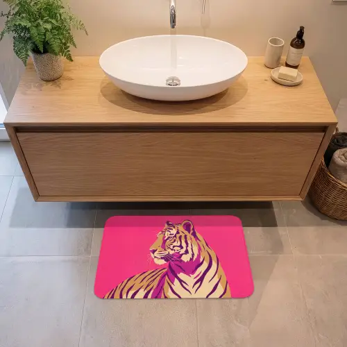 Tijger - Modern - Neon Badmat klein -sfeer1