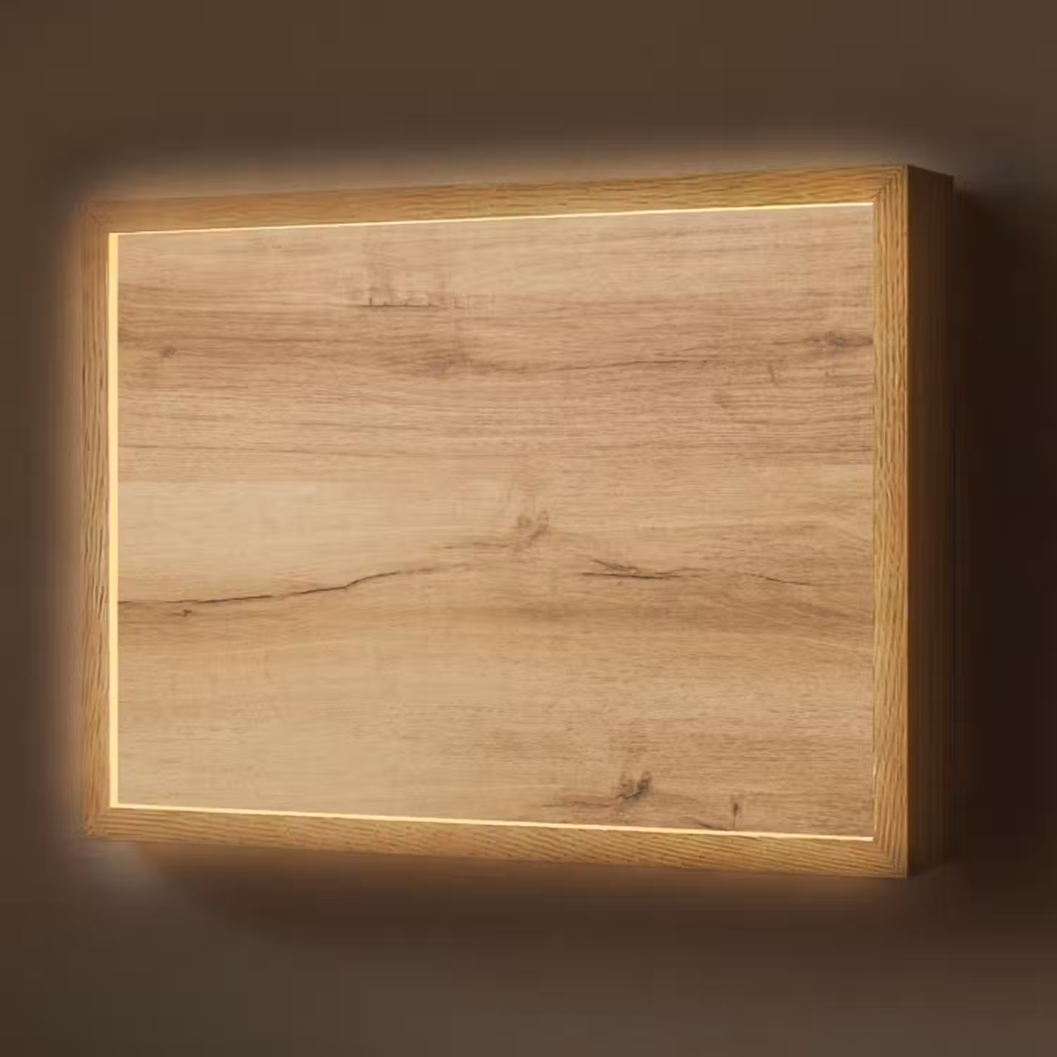 Lightbox - Wandlamp - Houtlook - Bruin - Hout