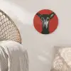 Windhond - Minimalistisch - Rood Akoestische PET Vilt - Rond klein -sfeer4