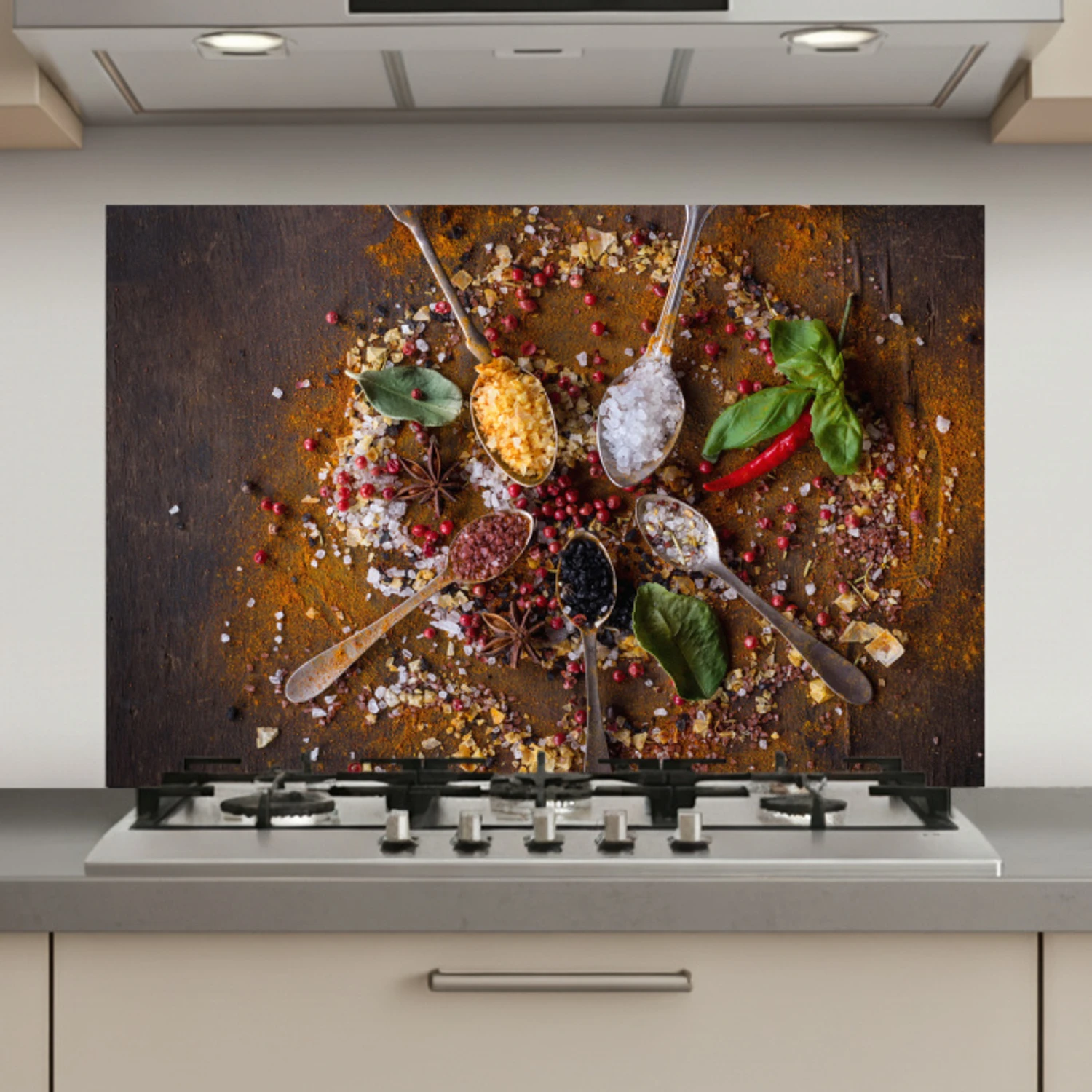 Specerijen - Kruiden - Lepels - Zout - Bruin - Keuken keuken achterwand spatscherm klein -3d_website