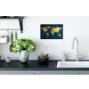 Wereldkaart - Goud - Donkerblauw Muursticker klein -keuken