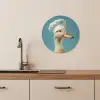 Eend - Koksmuts - Cute - Vogel KitchenYeah - Keuken - Wandcirkel Forex klein -sfeer3