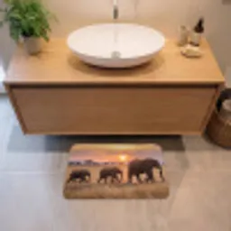 Olifanten - Savanne - Zonsondergang - Afrika - Warm Badmat klein -sfeer1