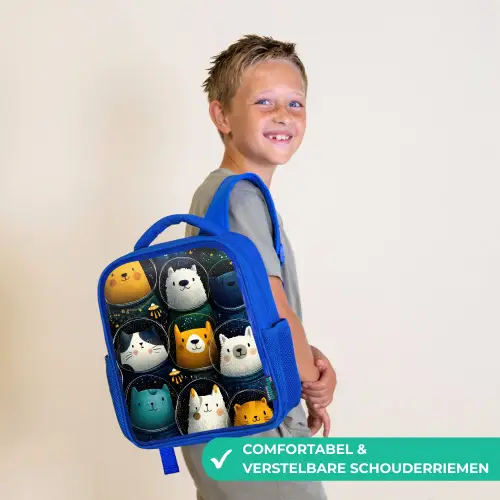 Dieren - Ruimtepakken - Sterren Kinderrugzak - Blauw middel -sfeer3_NL
