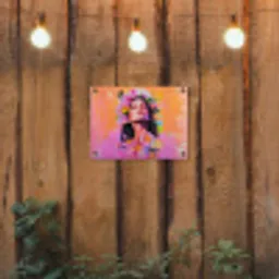 Portret - Bloemenkroon - Vrouw tuinposter los doek klein -sfeer1