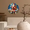 Kerstman - Glas - Kleurrijk Wandcirkel kunststof plaat 5mm dik klein -sfeer1