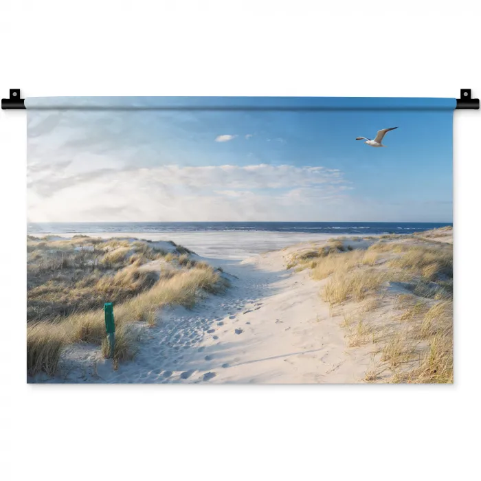 Duin - Meeuw - Strand - Zee - Zon Wandkleed katoen klein -zz3d