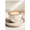 Cappuccino - Schuim - Schotel - Beige tuinposter los doek klein -3d