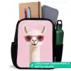 Lama - Wit - Zonnebril - Wimpers Rugzak - Zwart middel -inhoud_UK