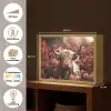 Schotse hooglander - Dier - Natuur - Bloemen - Botanisch Light Box met batterij (Wandlamp) middel -USP_websiteoverzichtNL