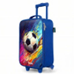 Neon - Voetbal - Kleurrijk Kinderkoffer - Blauw klein -productfoto_schuin