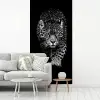 Dieren - Zwart - Luipaard - Wit - Wild fotobehang vinyl groot -woonkamer