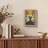 Boom - Levensboom - Blauw - Goud Light Box met kabel (Tafellamp) klein -sfeer2