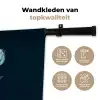 Bladeren - Bloem - Glazen - Donkerblauw Wandkleed katoen klein -sfeer2