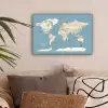 Wereldkaart - Oceaan - Realistisch - Blauw canvas 2cm klein -sfeer1