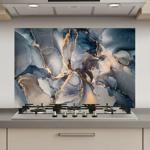 Marmer - Grijs - Blauw - Luxe - Goud keuken achterwand spatscherm klein -3d_website