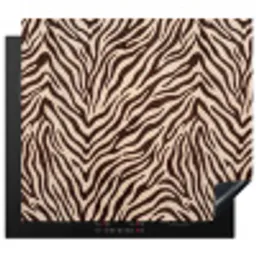 Zebra - Strepen - Bruin Inductie beschermer vinyl 3mm middel -3d