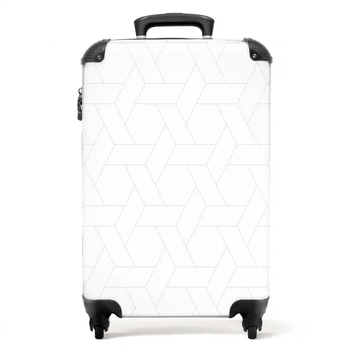 Grafisch - Patroon - Modern - Fijnstijl NBS - Handbagage koffer - Kinderen Unisex middel 644 -productfoto_recht