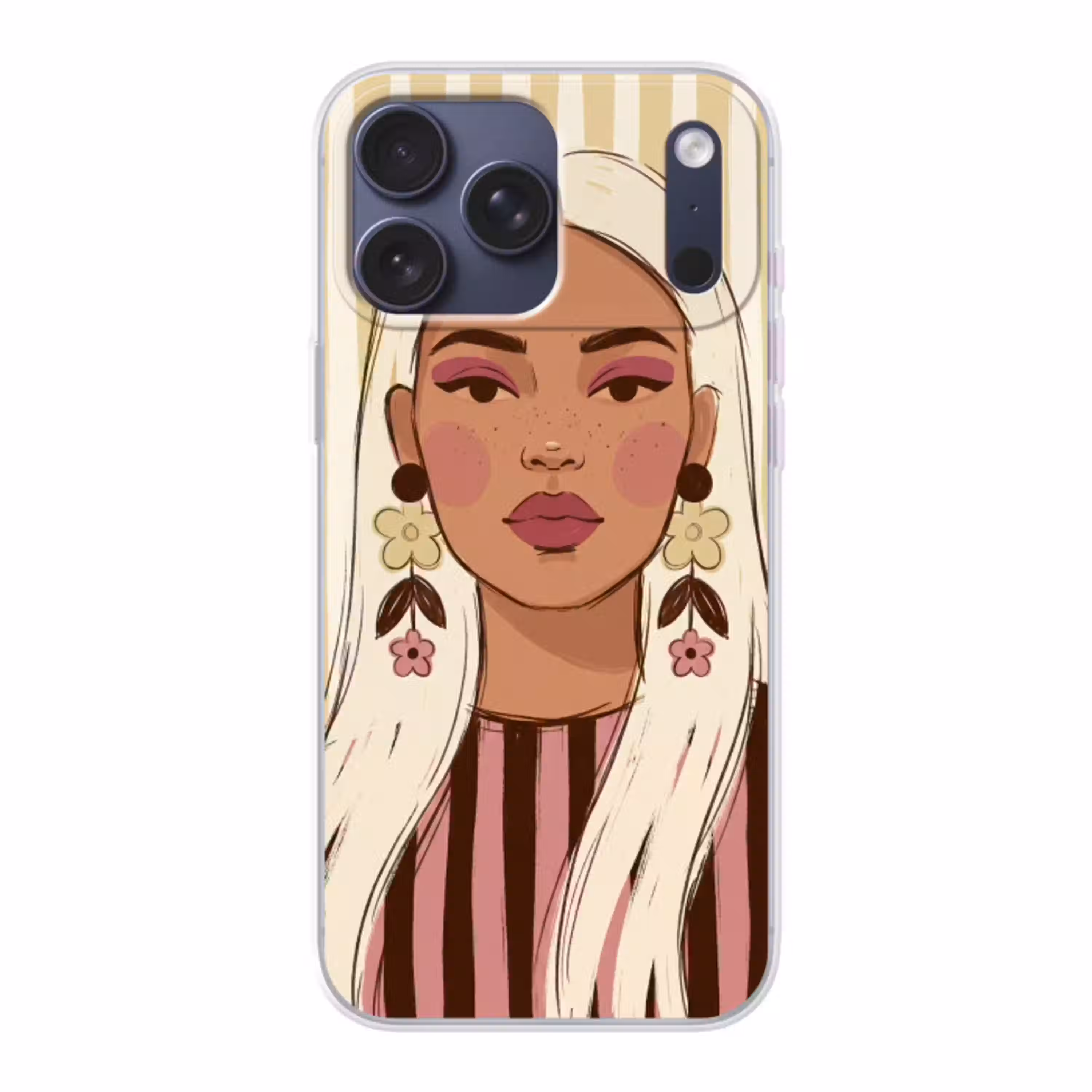Vrouw - Portret - Illustratie - Modern - Roze Telefoonhoesje iPhone 17 Pro Max klein -3d
