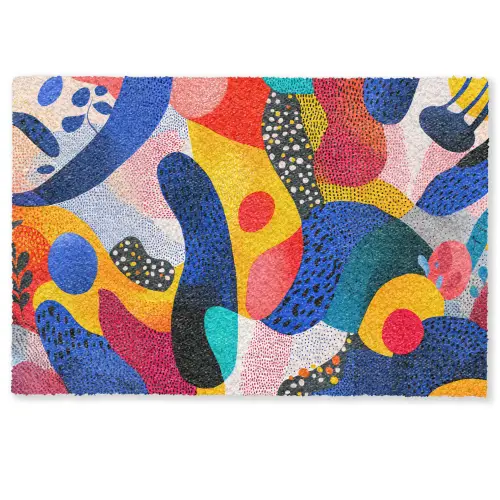 Vormen - Abstract - Stippels - Blauw Deurmat klein -zkaufland3d