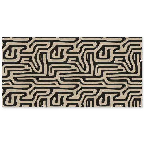 Grafisch - Lijnen - Zwart Balkonbeschermer Duitsland klein 596 -zz_3d