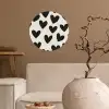 Hartjes - Zwart - Beige Wandcirkel behangsticker klein -sfeer1