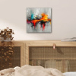Modern - Oranje - Grijs - Kunst aluminium wit klein -sfeer3