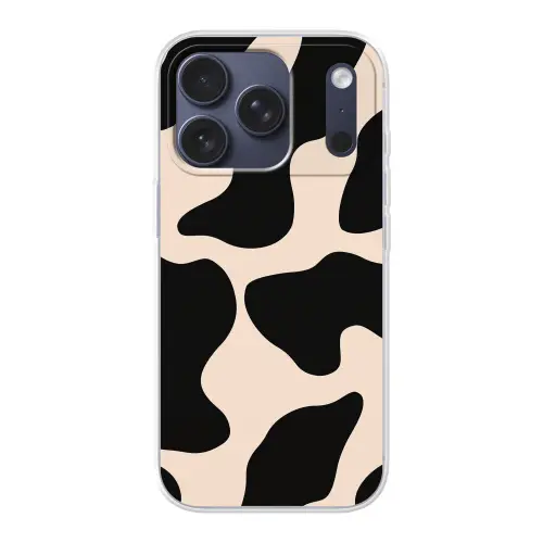 Vlekkenpatroon - Koe - Beige Telefoonhoesje iPhone 17 Pro klein -3d