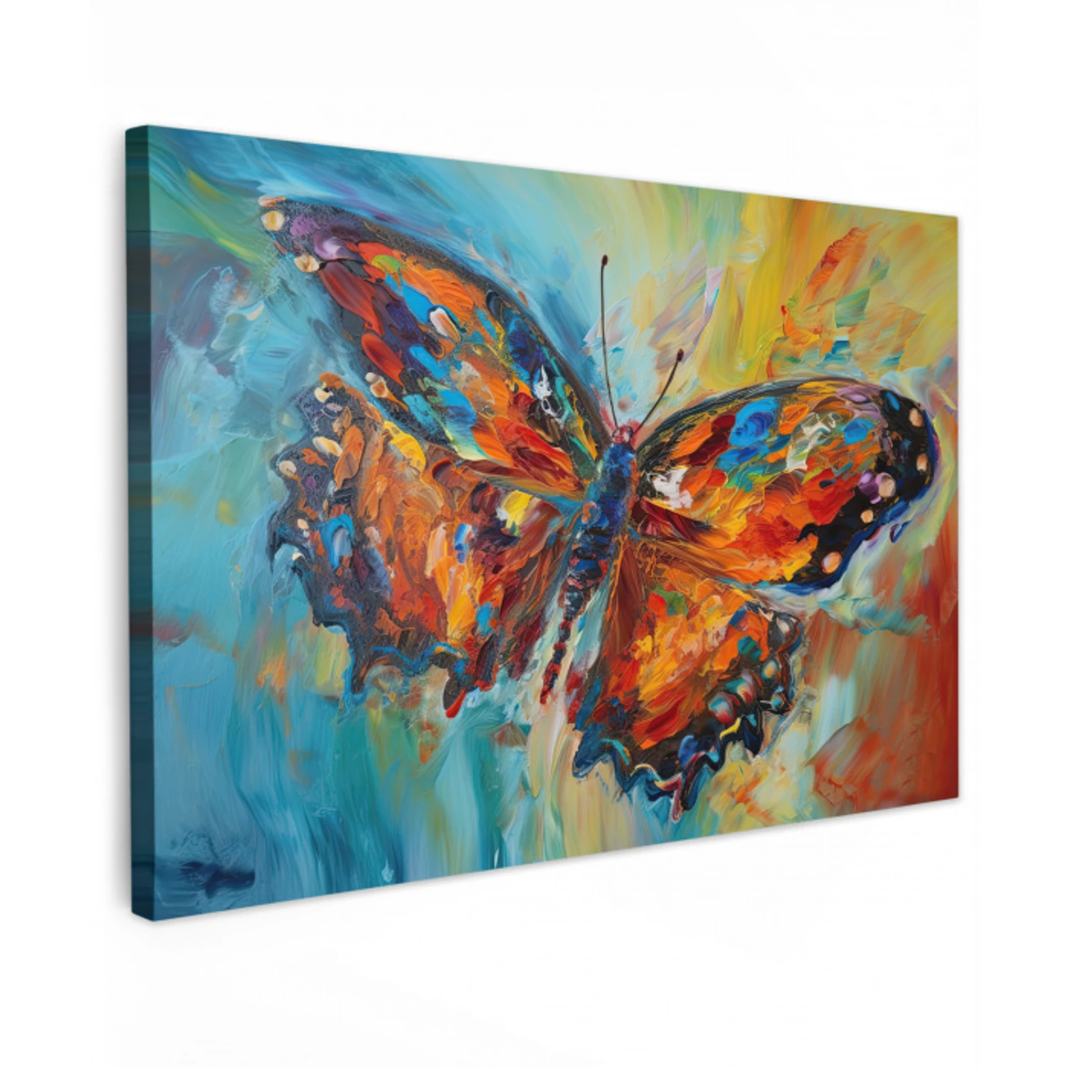 Vlinder - Kleuren - Kunst - Schilderij canvas 2cm klein -z3d