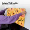 Bloemen - Geschilderd - Geel Inductie beschemer met haakjes klein -ky-ophangen-nl
