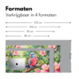 Papagaai - Hibiscusbloemen - Kleurrijk Muismat XXL klein -sfeer5