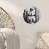 Pinguïn - Telefoon - Toilet - Zwart - Wit Wandcirkel kunststof plaat 5mm dik klein -sfeer5