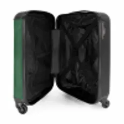 Lederen look kleur groen NBS - Handbagage koffer - Volwassenen Unisex middel -binnenkant