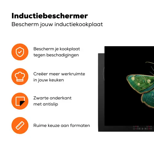 Mot - Levendig - Groen Inductie beschermer vinyl 3mm klein -zzzzzzz-td-ups