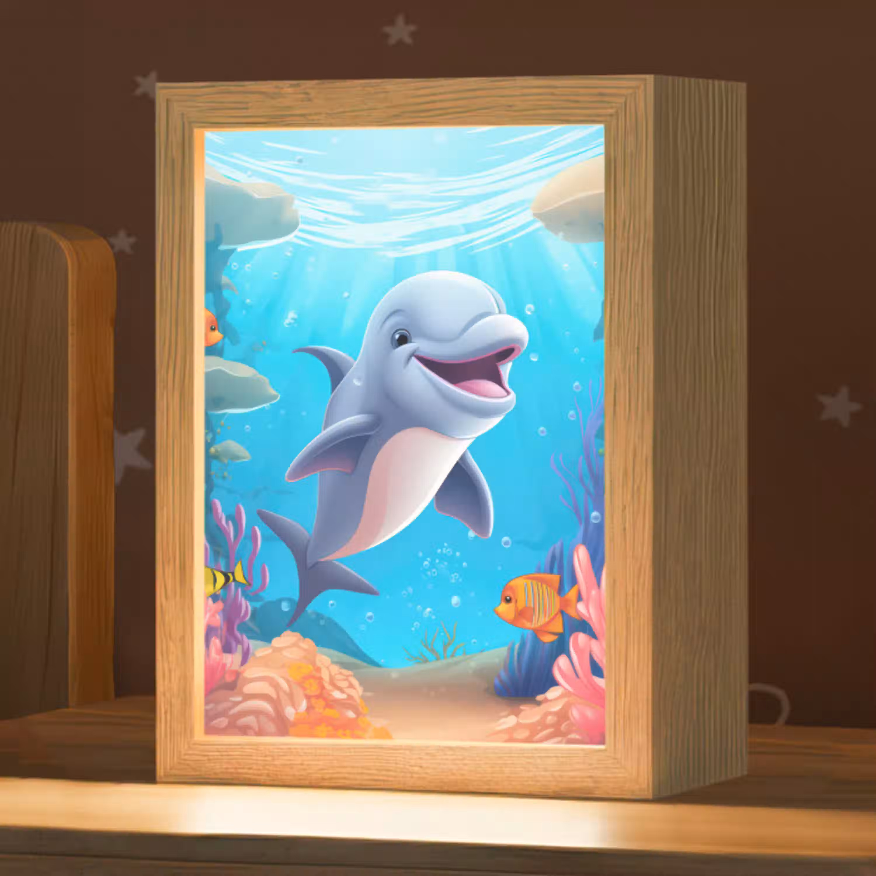 Dolfijn - Zeedieren - Onderwater - Kinderen - Meisjes Light Box met kabel klein -zzz_3d_website