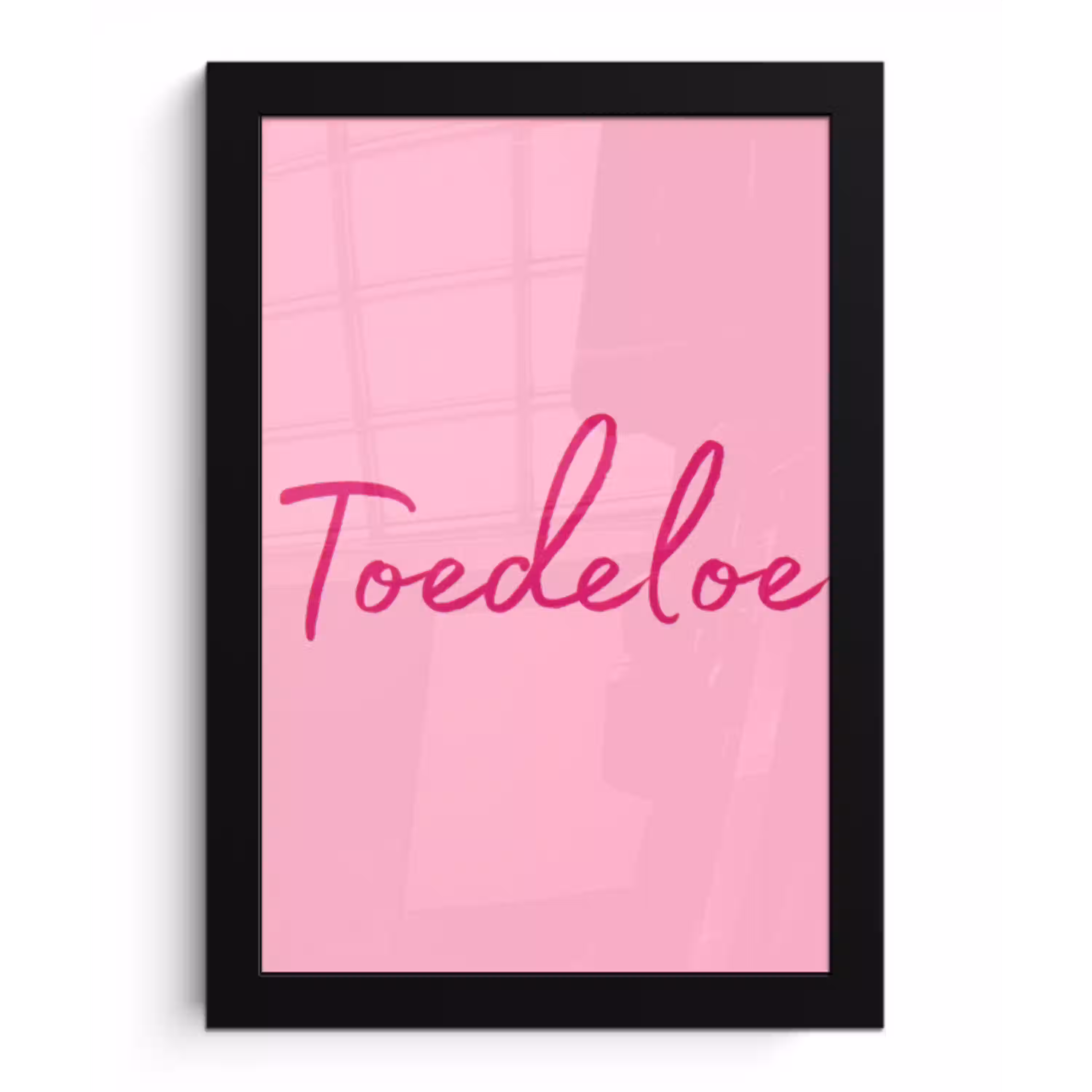 Toedeloe - Roze - Minimalistisch fotolijst zwart zonder passe partout klein -3d