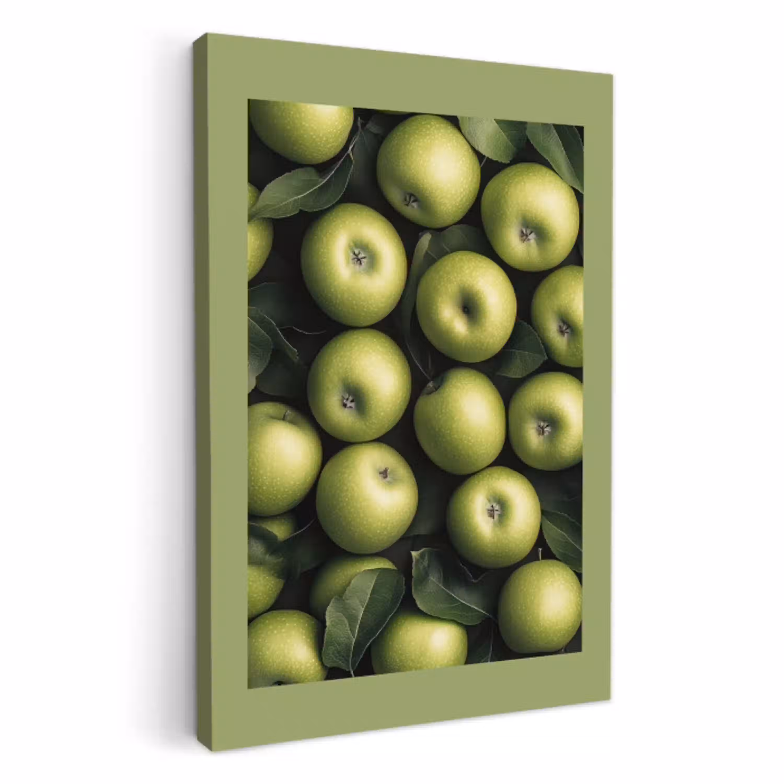 Appels - Groen - bladeren KitchenYeah - Keuken - Canvas klein -3d