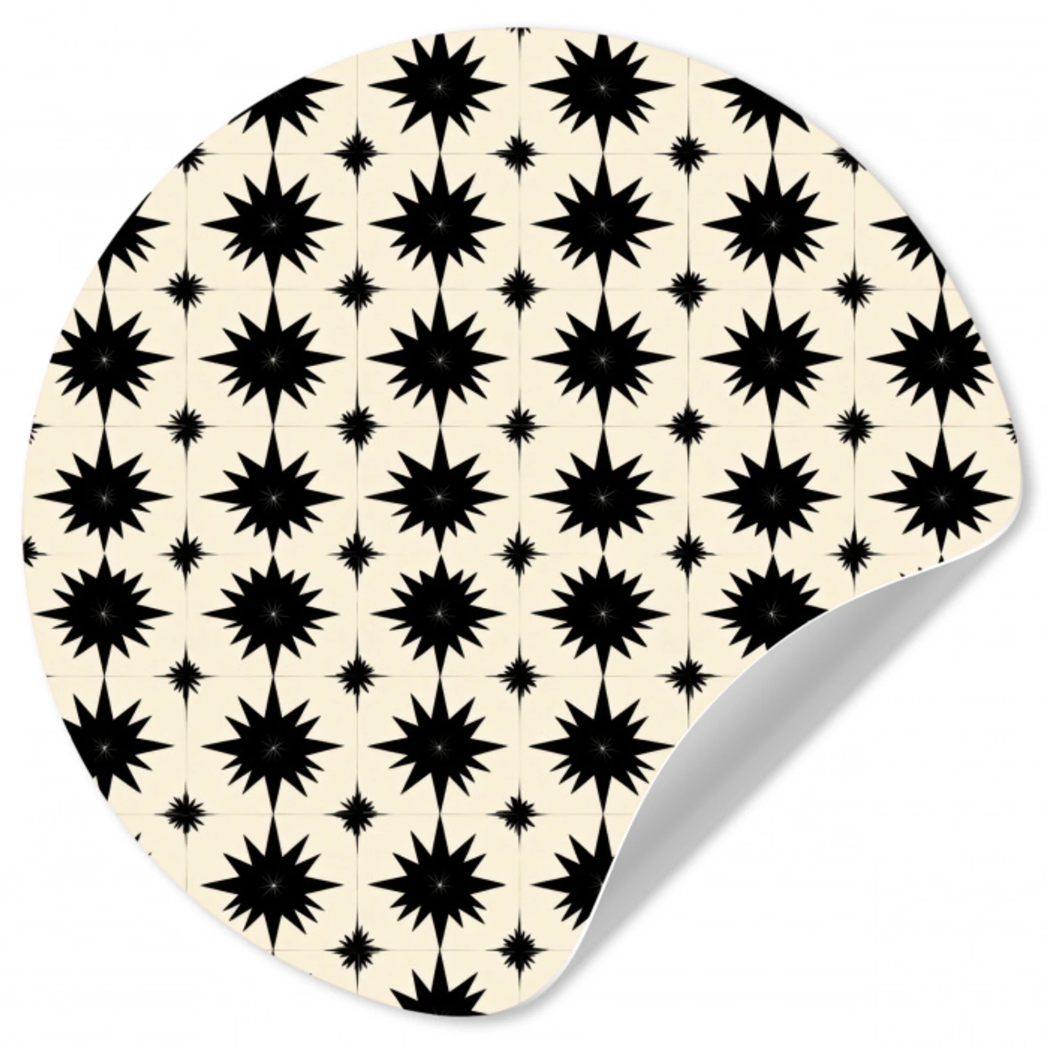 Stervormen - Geometrisch - Zwart Wandcirkel behangsticker klein 186 -3d